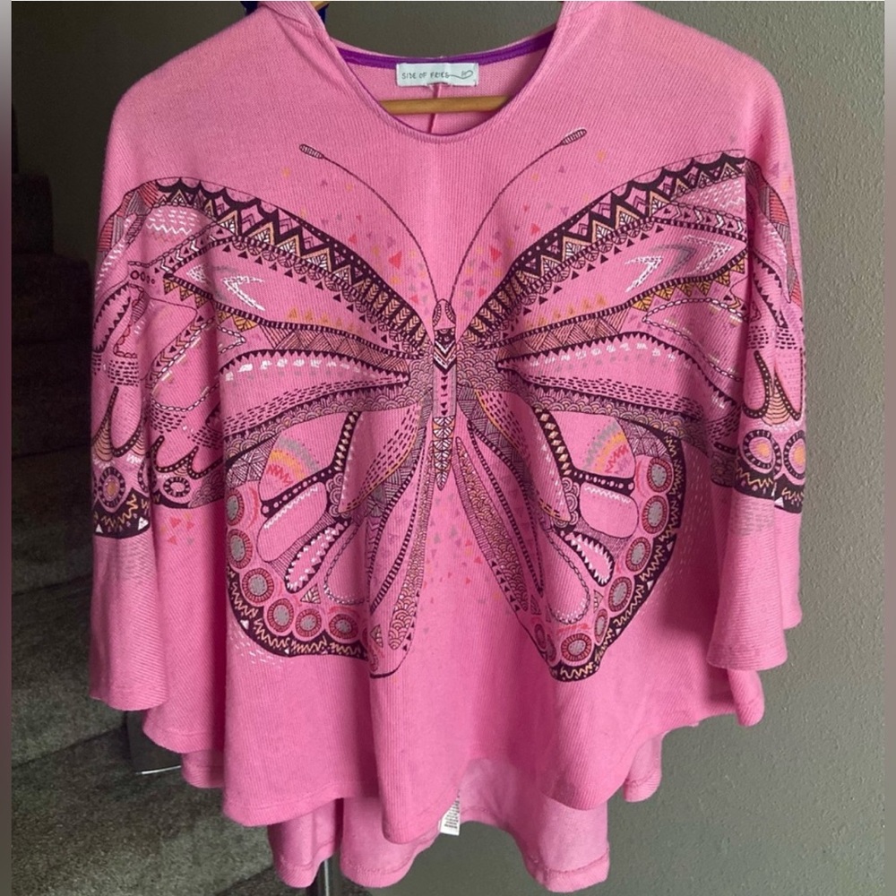 Butterfly knit Poncho Girls